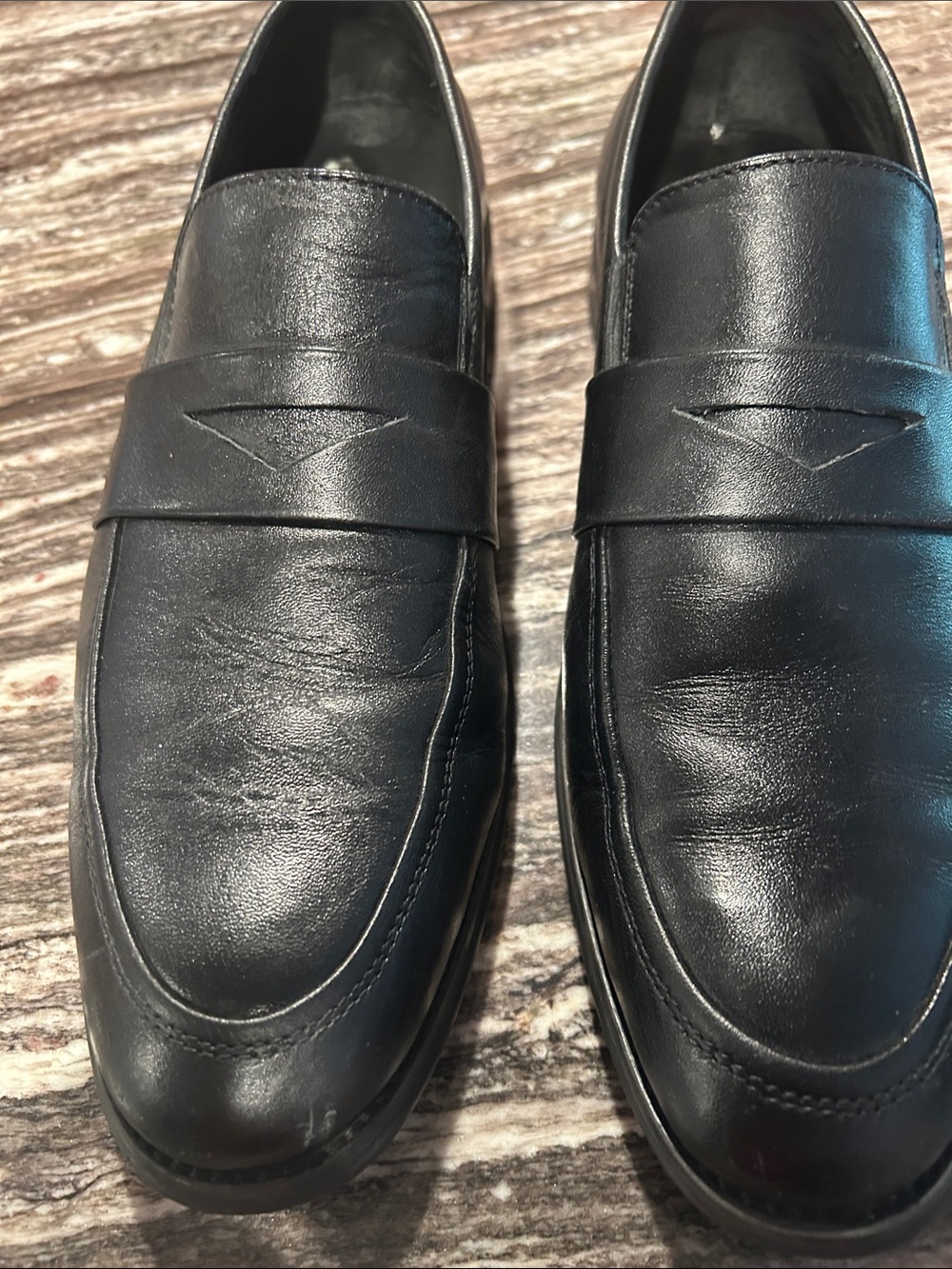 Claiborne Black Leather Penny Loafers